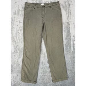 LL Bean Pants Women's‎ 12 Moss Green Favorite Fit Chino Flat Front Cotton Blend